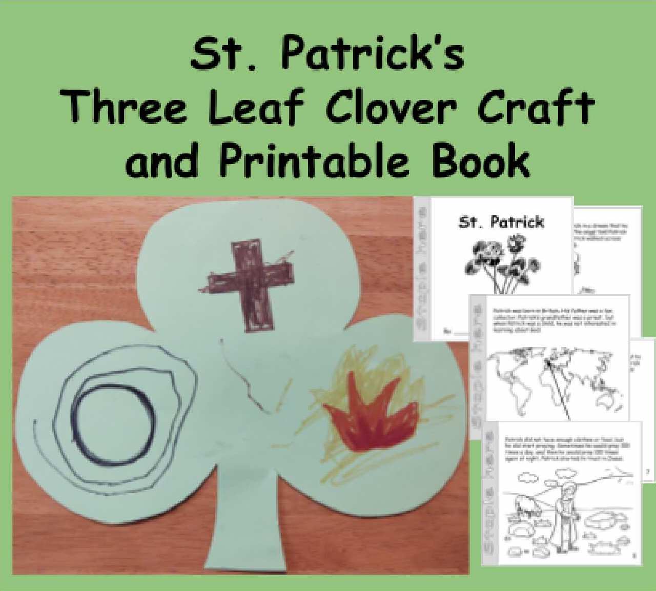St Patricks Three Leaf Clover Craft and Booklet Preview